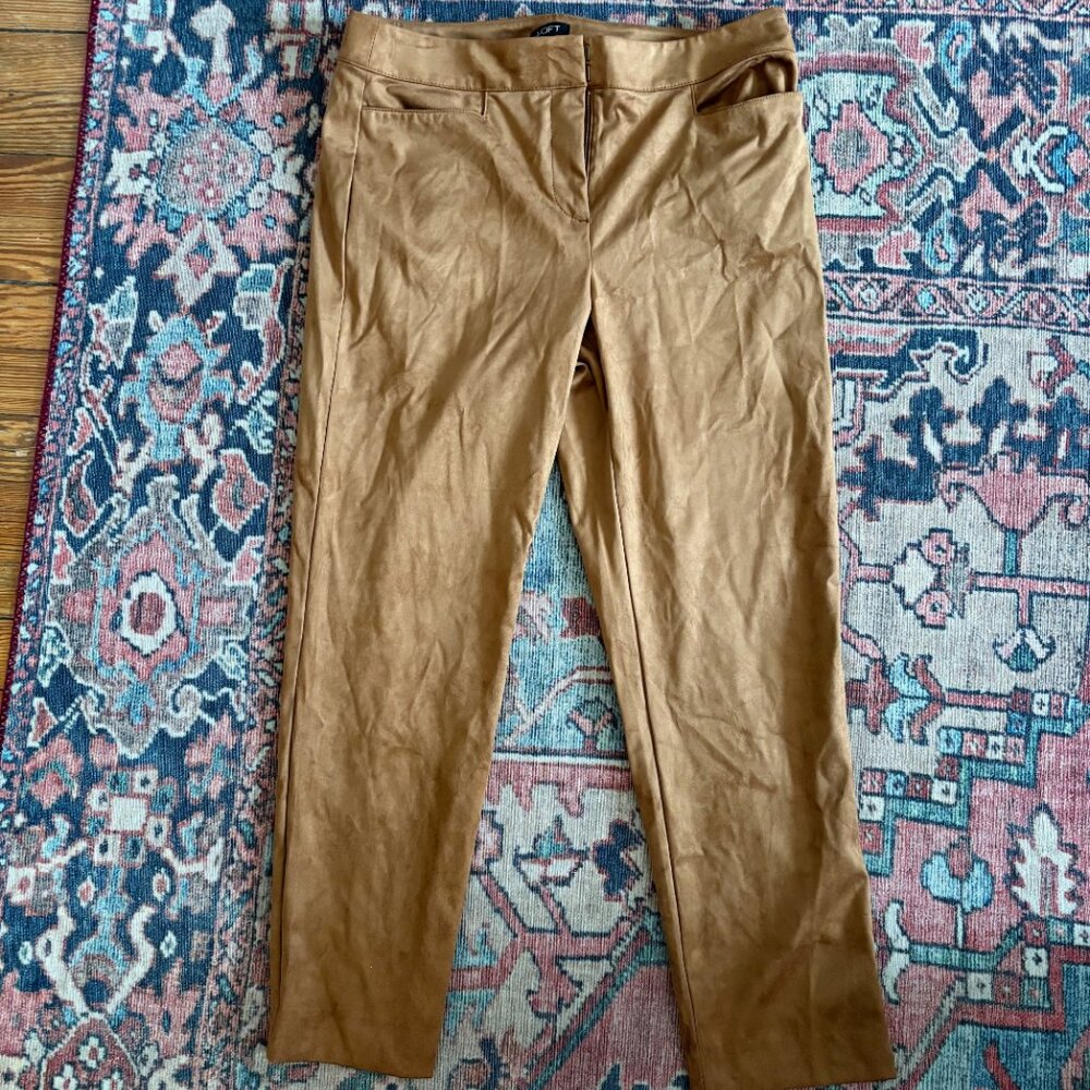 NWT Loft Women's Camel//Tan/Ochre Velvet Straight Leg Pants